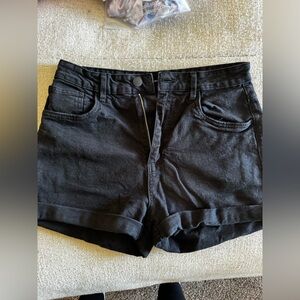 Cotton On Black Roll-Hem Women's Denim Shorts